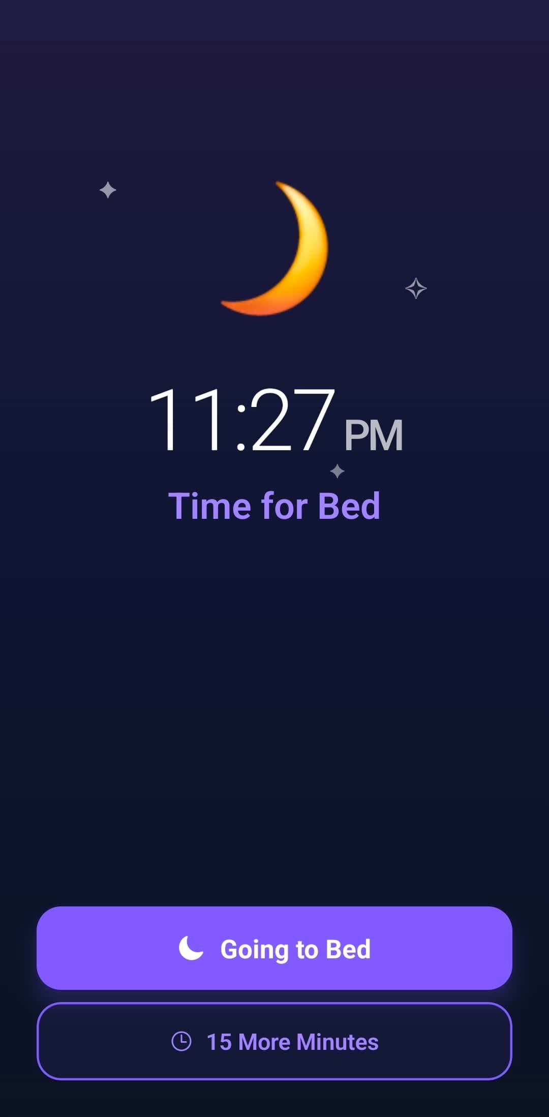 The MoreLife sleep alarm, with the option to go to bed or take fifteen more minutes